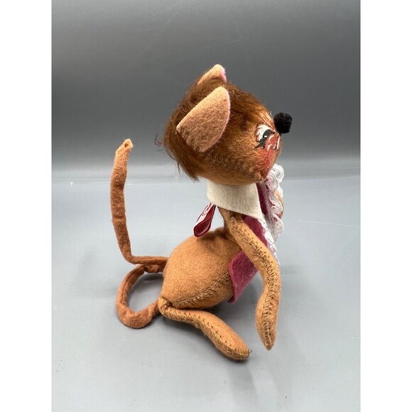 Annalee Vintage Valentines Day Mouse Doll 6" w/ Box Handcrafted Pink Lace Heart - Picture 13 of 14